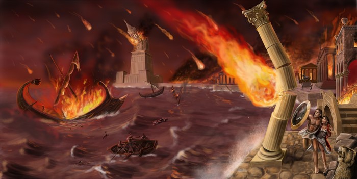 Ancient City Destroyed by Fire and Meteors