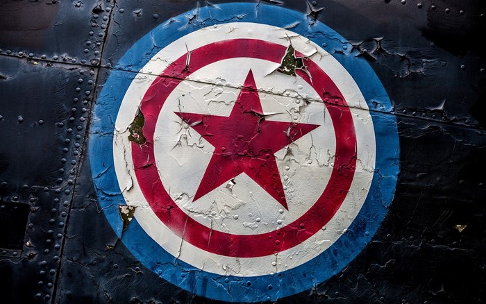 Airplane with red star emblem