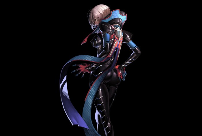 Scarlet Blade character in futuristic armor