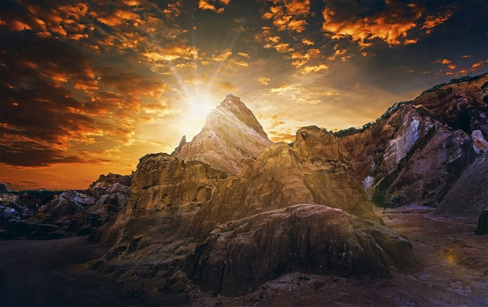 Rocky Mountains during sunrise or sunset