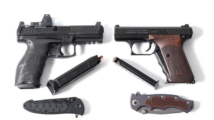 Heckler & Koch pistols and knives