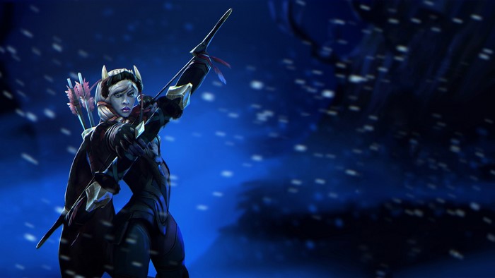 Drow Ranger from DOTA 2 with bow and arrows