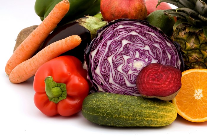 4K Vegetables: Cucumbers, Bell Pepper, Carrots, Cabbage