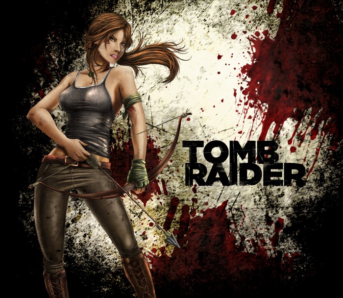 Lara Croft from Tomb Raider with bow and arrow