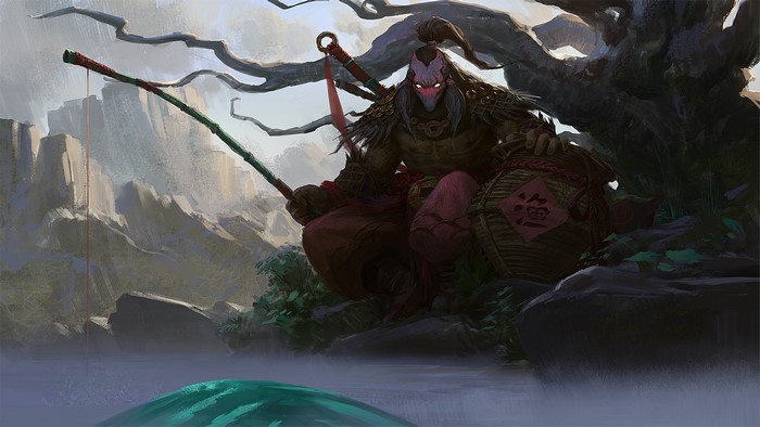 Juggernaut from DOTA 2 fishing