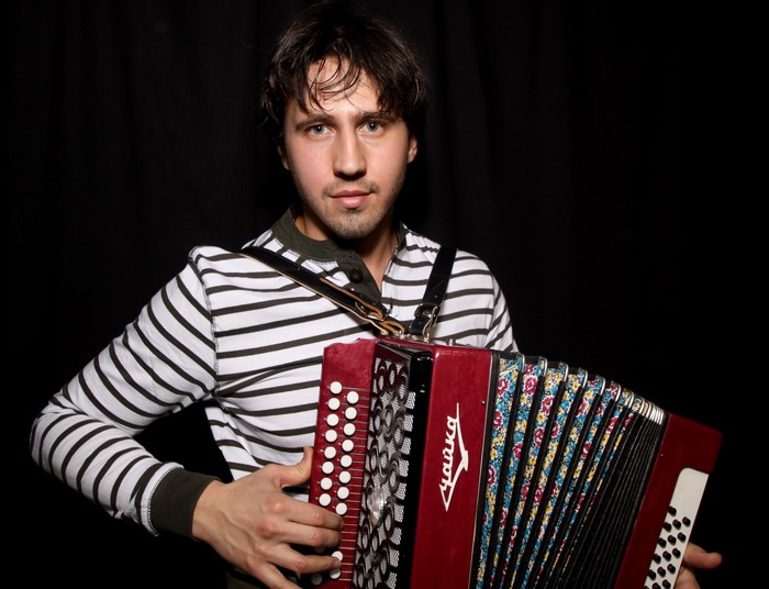 Igor Rasteriaev playing the accordion