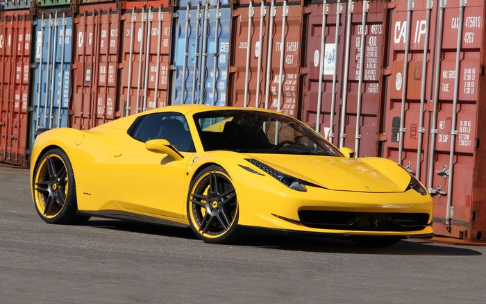 Yellow Ferrari 458 Italia Spider