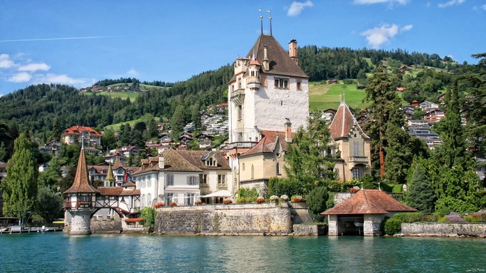 Oberhofen Castle on Lake Thun, Switzerland