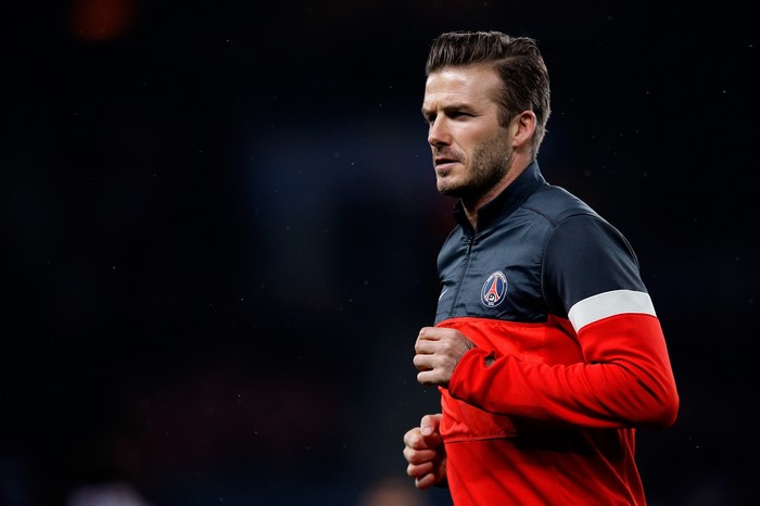 David Beckham in Paris Saint-Germain training gear