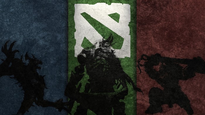 Dota 2 heroes on a textured background