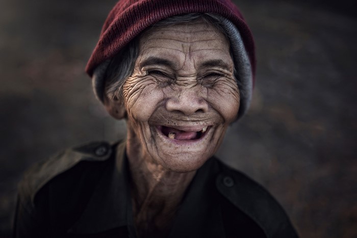 Elderly Thai woman smiling