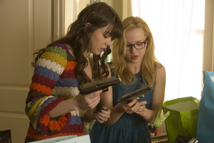 Hailee Steinfeld and Dove Cameron with Pistols