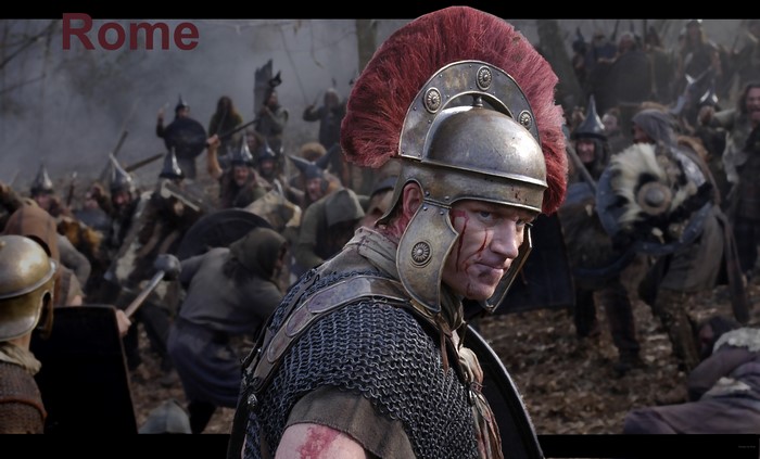 Roman soldier in battle