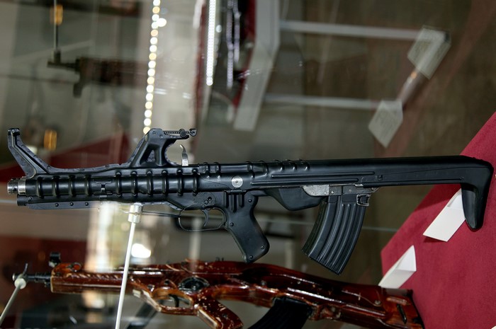 TKB-059 assault rifle in a display case