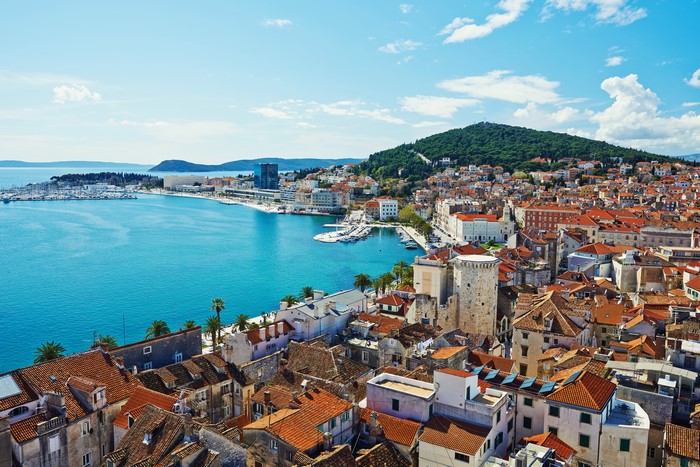 City of Split, Croatia with Marinas and Houses