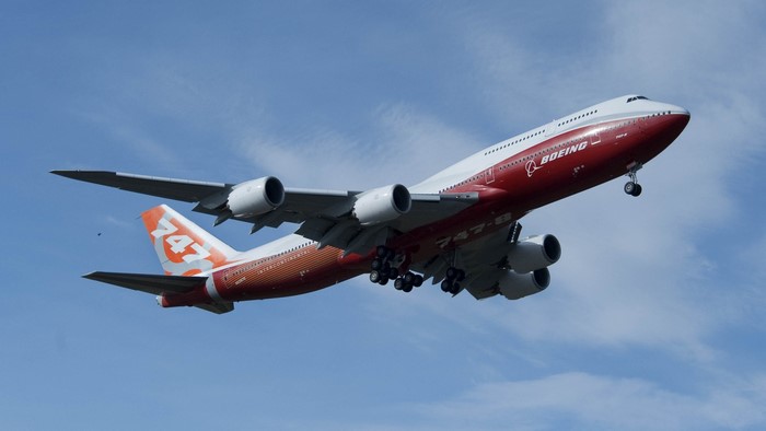 Boeing 747-8 Airplane Taking Off