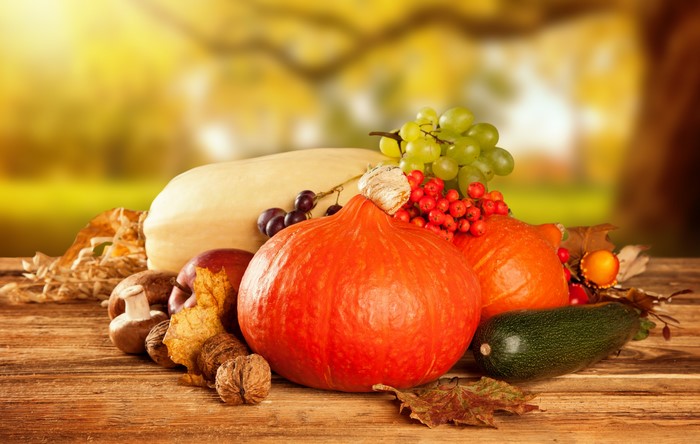 Autumn Harvest Vegetables and Fruits