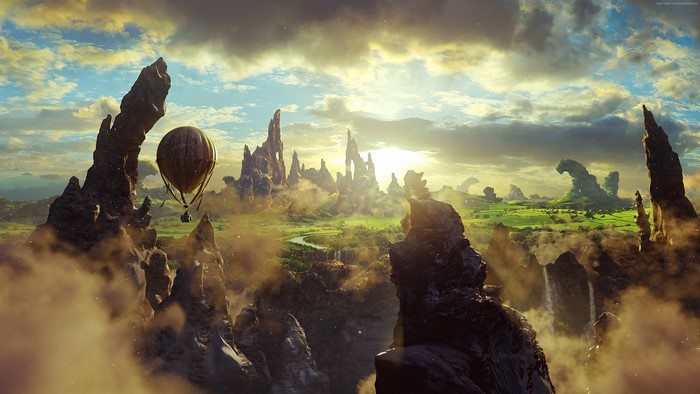 4K Oz the Great and Powerful Fantastic world Aerostat