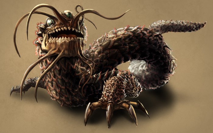 A detailed illustration of a mythical dragon creature