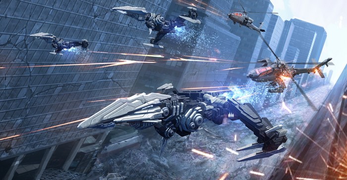 Fantasy Battle Technics in Ruined City