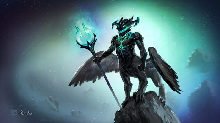 Outworld Devourer from DOTA 2 holding a magic staff