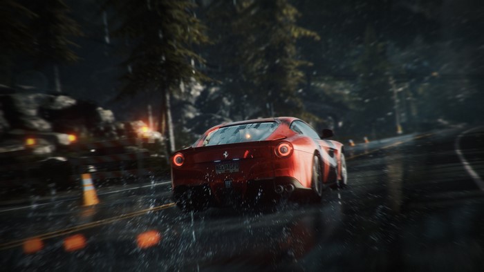 Rivals Need for Speed Ferrari Rain Back view