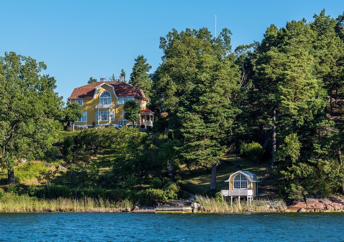 5K Sweden Houses Coast Summer Stockholm Trees