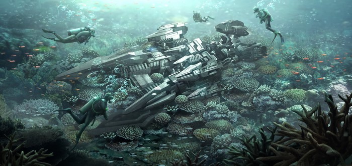 5K Underwater world Technics Fantasy Underwater diving