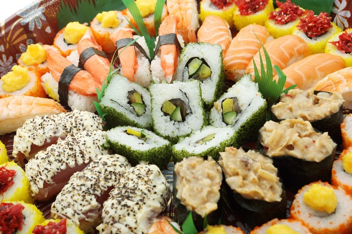 Assortment of Sushi and Seafood