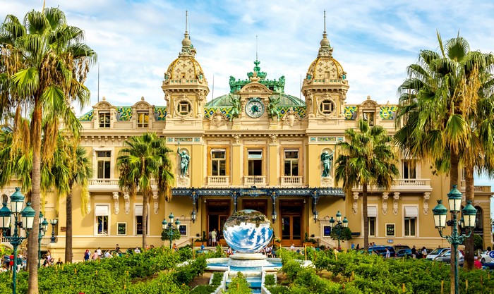 Monte Carlo Casino in Monaco with Palm Trees