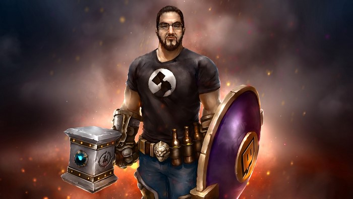 Man with shield and war hammer, fan art