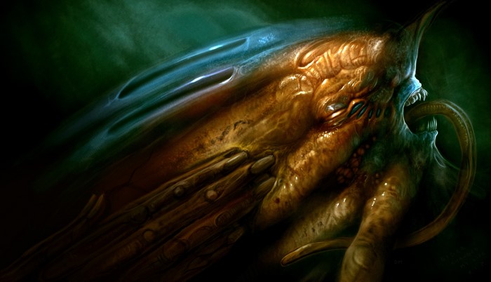 A grotesque alien monster with a long tongue