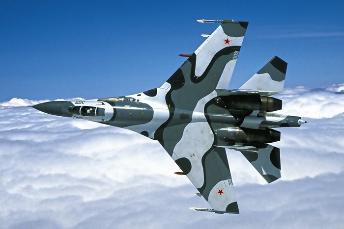 Sukhoi Su-27 fighter jet in flight