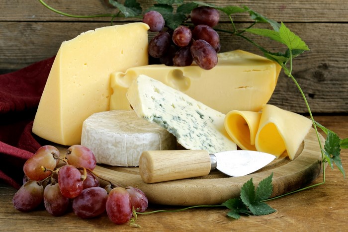 Cheese and Grapes Platter with Knife