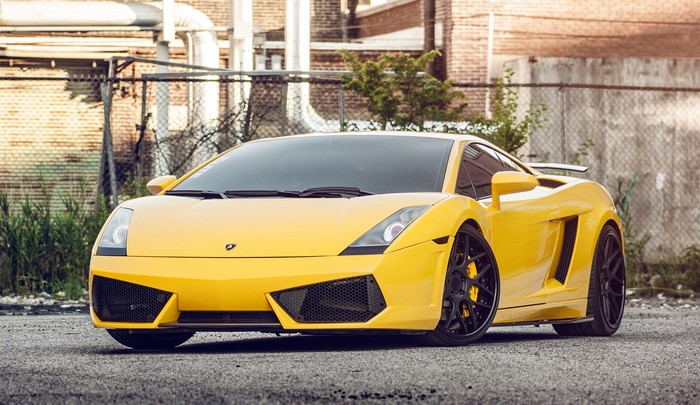 Yellow Lamborghini Gallardo Front View