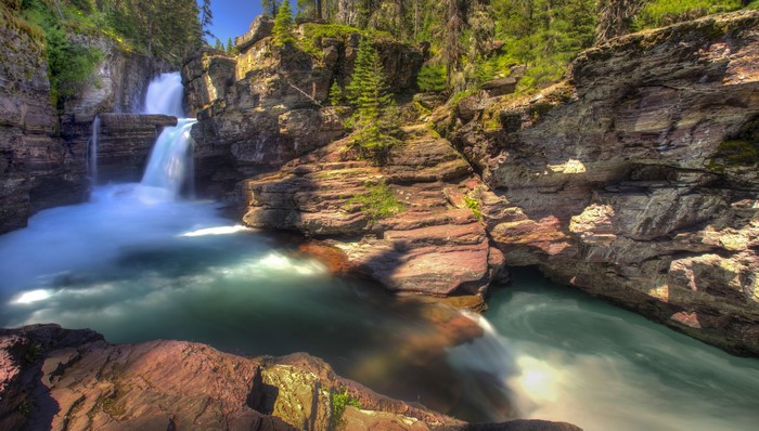St Mary Falls, Glacier National Park, Montana, USA