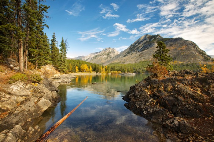 Lake and Mountains in Alberta, Canada