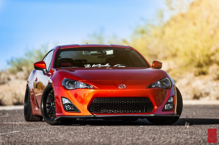 4K Red Scion FR-S Tuning Front View