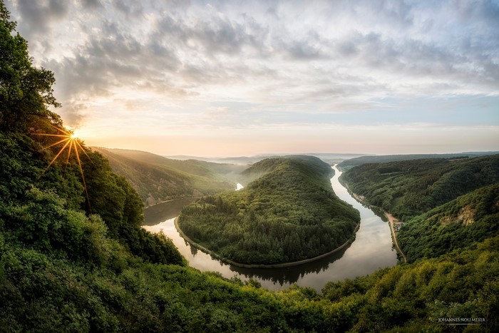 River bend at sunrise in Germany