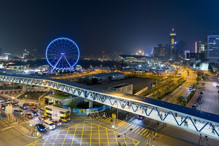 Hong Kong Ferris Wheel at Night