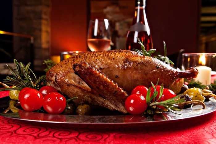 Roast Duck with Tomatoes and Rosemary