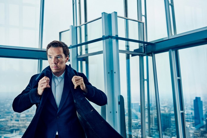 Benedict Cumberbatch in a dark coat