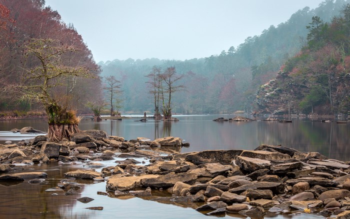 Beavers Bend State Park Oklahoma River with Trees and Rocks