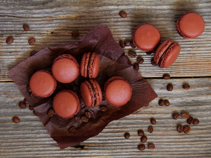Chocolate Macarons and Coffee Beans