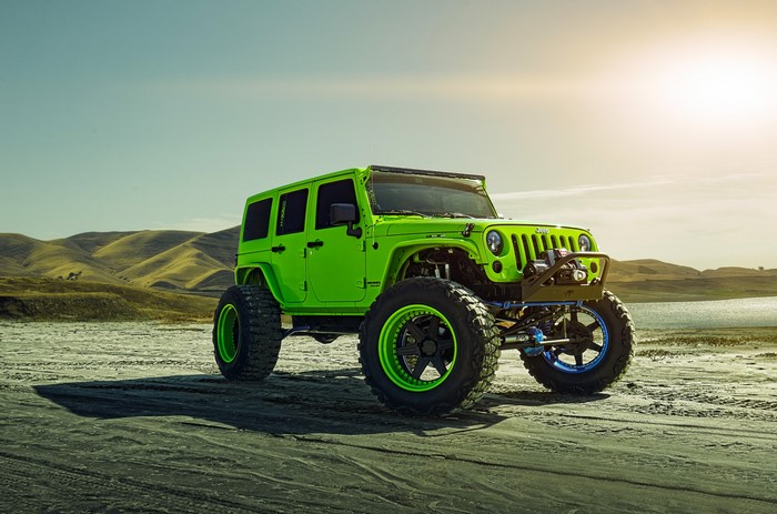 Lime Green Jeep Wrangler ADV1 Custom Forged
