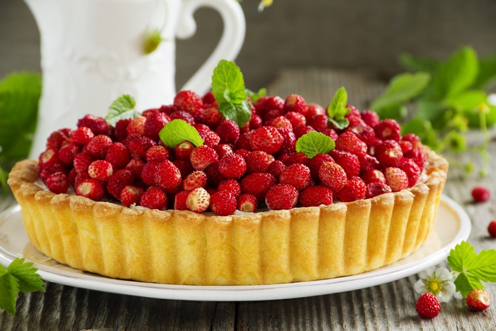 Wild Strawberry Tart with Mint