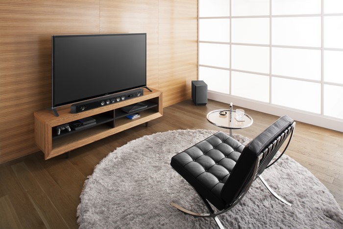 Sony HT-ST9 Soundbar and TV set in a modern living room
