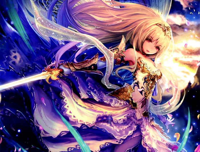 Girl with sword and armor from Shingeki no Bahamut