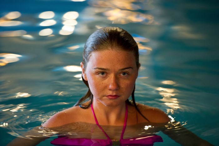 Young woman in a swimming pool