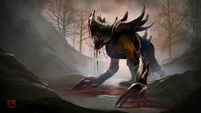 Lifestealer from DOTA 2 covered in blood